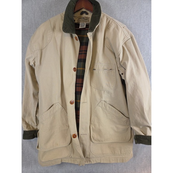 LL Bean Chore Barn Field Hunting Jacket Mens XL Flannel Lined Primaloft Vintage